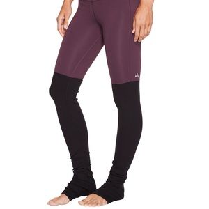 Alo Yoga Purple Ribbed Goddess Leggings/Pants Med